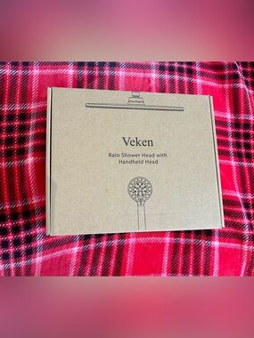 Veken Rain Shower Head w/ Handheld Head Chrome Black New Factory Sealed